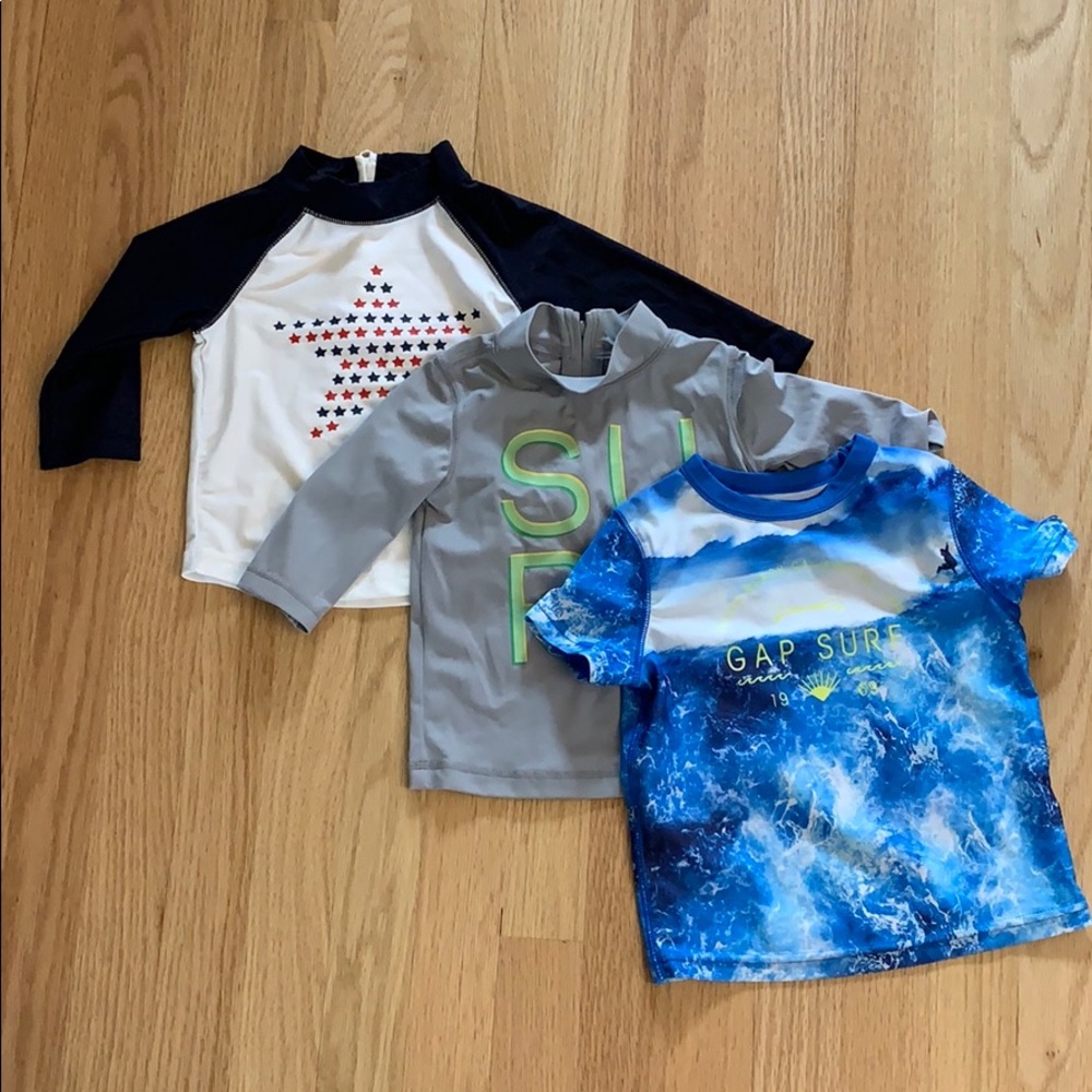 Baby Gap swim rash guards with zippers, sz 6-24mo